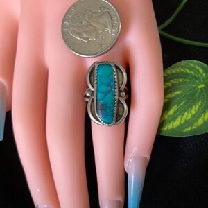 Beautiful vintage Native American ring ..Sterling silver SIZE 5